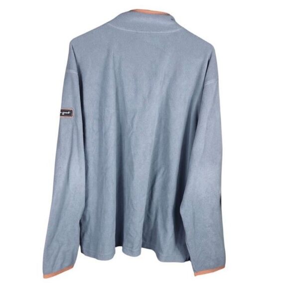 Life Is Good 1/4 zip Slate Blue Orange Fleece Pullover Sweater Mens Large - Picture 3 of 4